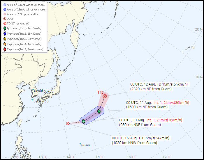 No. 27 Tropical depression route